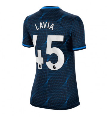 Chelsea Romeo Lavia #45 Koszulka Wyjazdowych Kobiety 2023-24 Krótki Rękaw